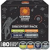 Copper Moon Single Serve Coffee Pods for Keurig K-Cup Brewers, Light, Medium & Dark Roast, Discovery Variety Pack, 80 Count