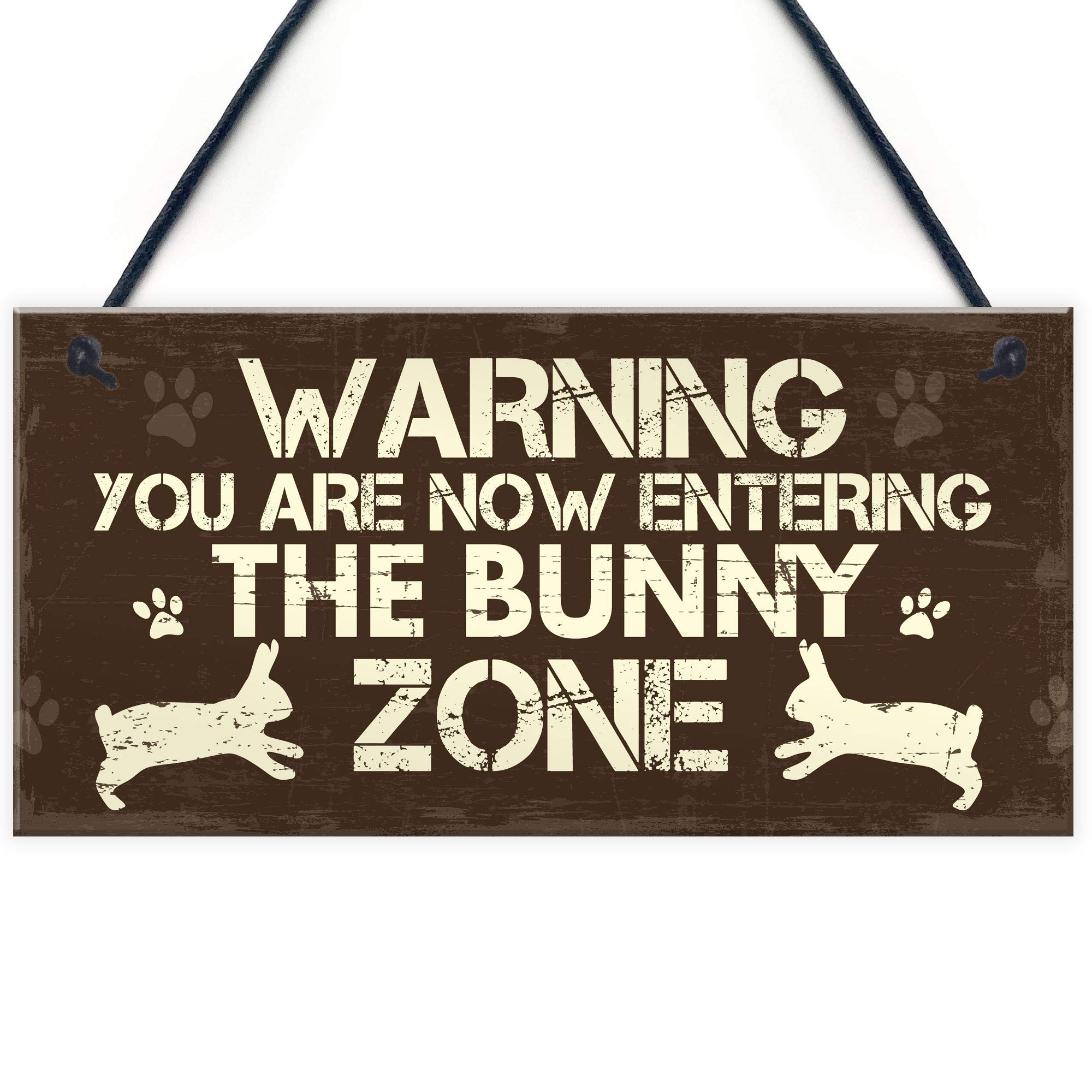 Red Ocean Bunny Zone Rabbit Lover Gift Ideas Door Hutch Funny Pet Sign Rabbit Accessories Gifts For Women