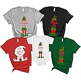 Family Matching Elf Shirts – Funny Elf Squad Christmas Tees, Holiday Group Crew Shirts, Tops Black