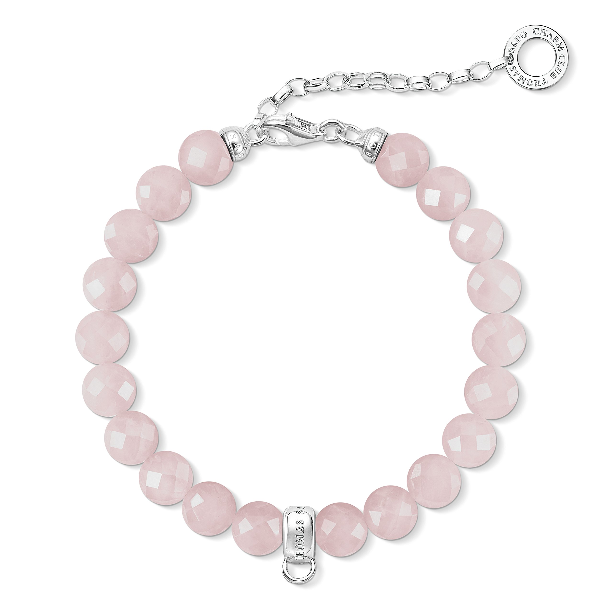 Thomas Sabo "Pink" Rose Quartz Charm Bracelet of Length 16cm + 4 cm extender
