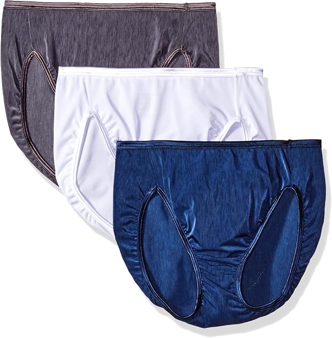 Vanity Fair Women's 3 Pack Illumination Hi Cut Panty 13308, Star White
