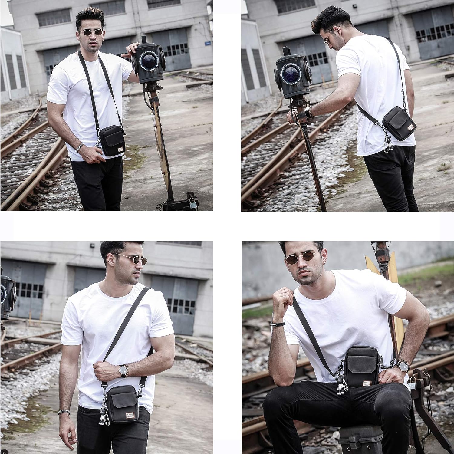  | Black Small Side Shoulder Bag Crossbody Bag For Men Women Mini Messenger Bag Satchel Bag Travel Purse Wallet Passport Holder Bag, Cell Phone Purse Neck Pouch Wallet- Unisex | Passport Wallets