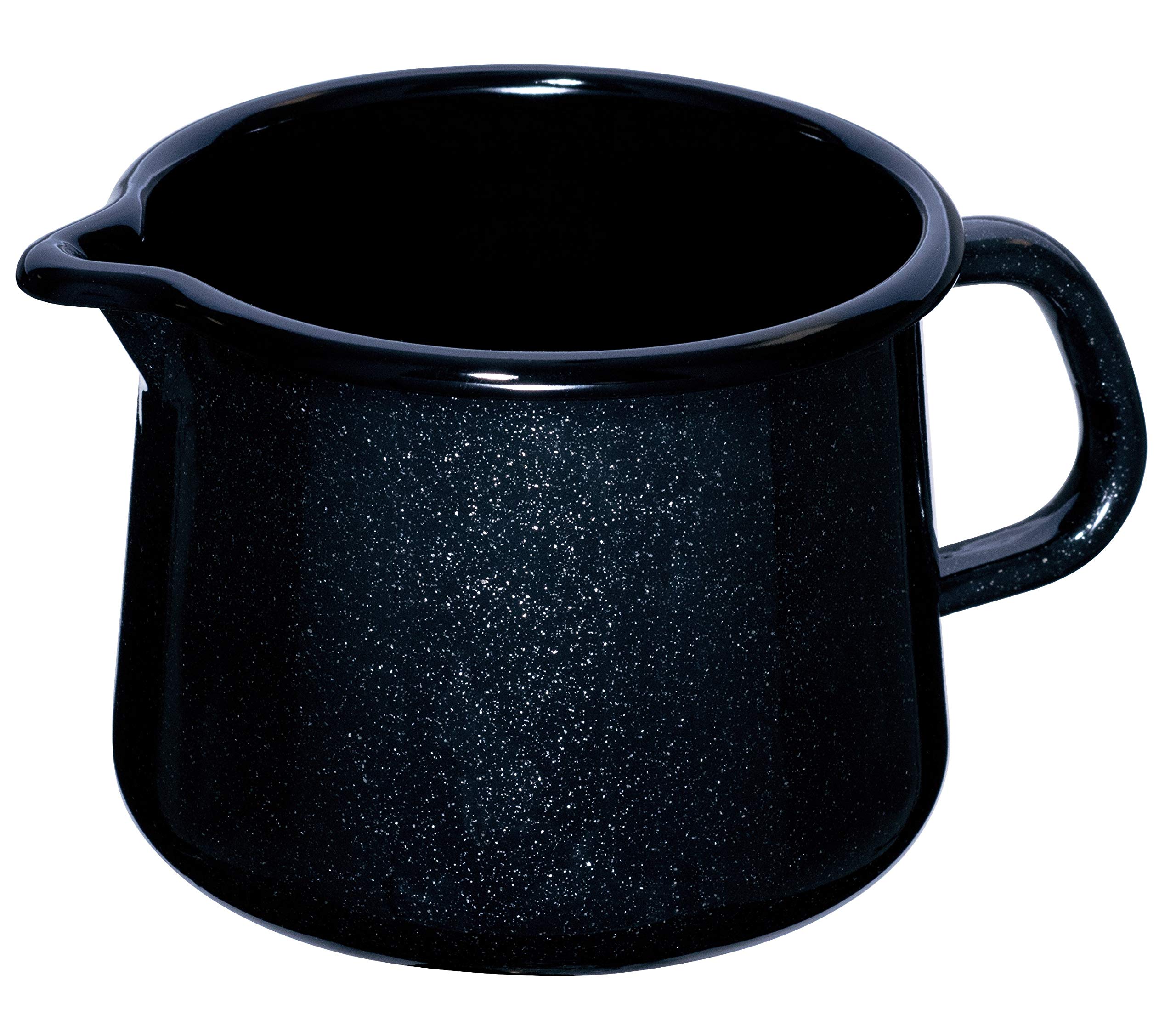 RIESS 0672-009 Sippy Pot Nouvelle Black Magic Extra Strong Diameter 12 cm Height 10.8 cm Capacity 1 Litre Enamel Black Induction