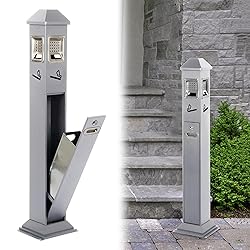 AIWFL Stainless Steel Vertical Trash Bin Outdoor