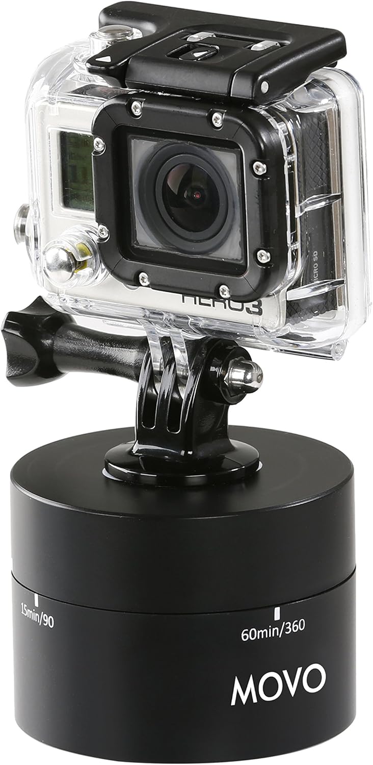 Movo MTP1000 360-Degree / 60-Minute Panoramic Time Lapse Tripod Head for DSLR's, GoPro's, and Smartphones, Black : Camera & Photo