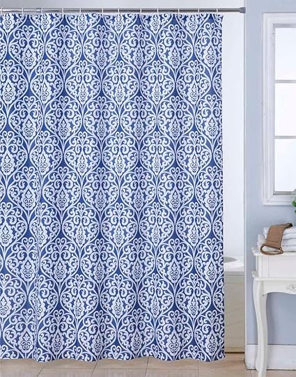 BIANCA Waterproof Printed Shower Curtain (12pc Plastic Hooks Included)