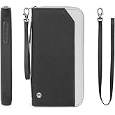 Travel Passport Holder for Family - RFID Large Travel Passport Wallet with Airtag & Card Holder Women Men, Lightweight Passport Cover Case Book Travel Document Organizer with Zipper Pocket,Black