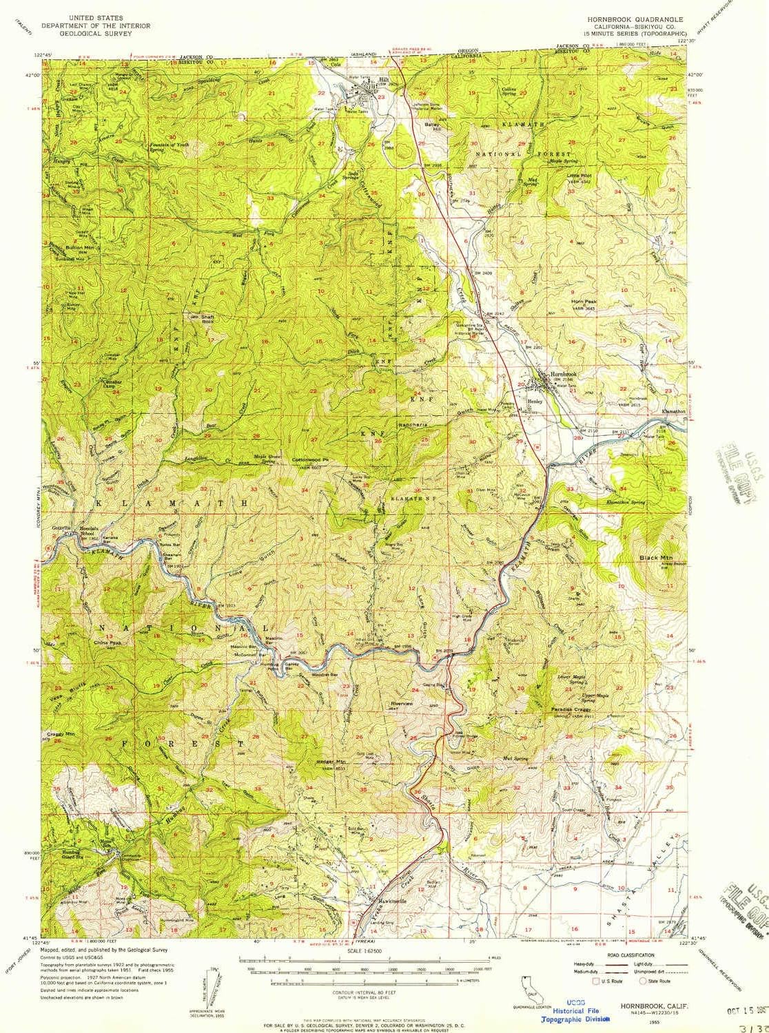 YellowMaps Hornbrook CA topo map, 162500 Scale, 15 X 15