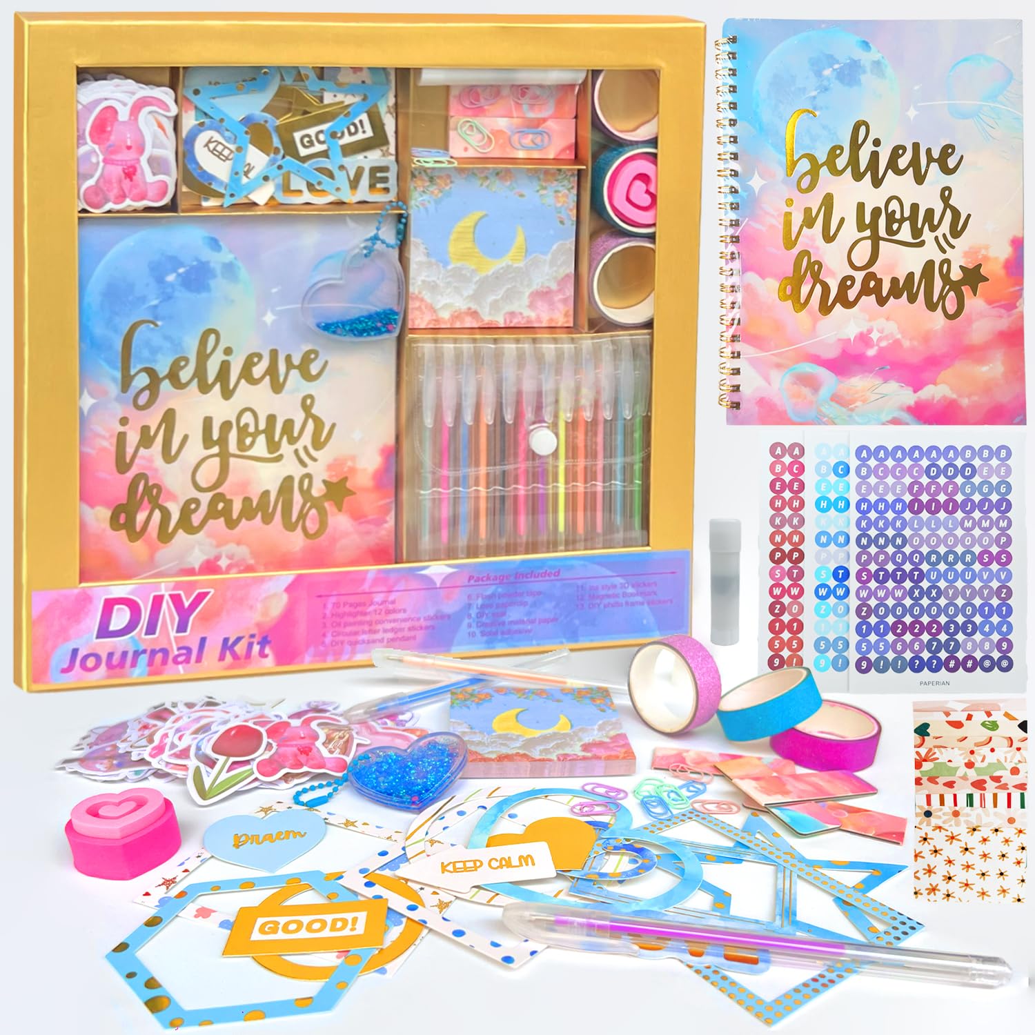 Photo 1 of Toyelo DlY Journal Kit for Girls, Diary Suppies Set, Jouraling Art Crafts Kits, Stationery Set Birthday Gifts for 6 7 8 9 10 11 12 Year Old Teen Girl