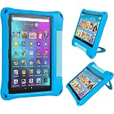 Fire HD 10 Tablet Case for Kids (2021/2023 Release, 11th/13th Generation), Oqddqo Amazon Kindle 10 Plus Case, Specially Strengthened Four-Corner Double-Layer Shock with Bracket(Blue)