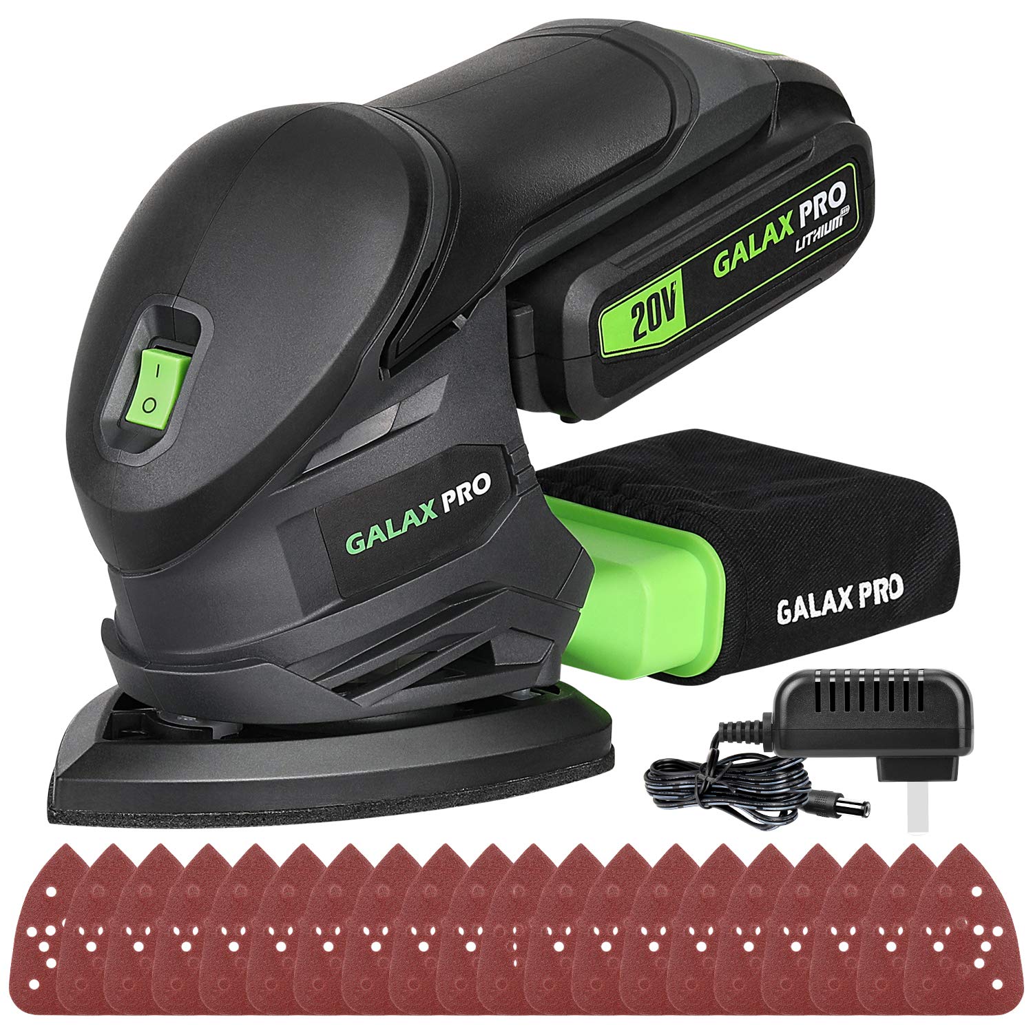 Photo 1 of GALAX PRO Cordless Detail Sander 20V, 20Pcs Sandpapers,12000 RPM Sanders with Dust Collection System for Tight Spaces Sanding in Home Decoration, Battery and Charger Included