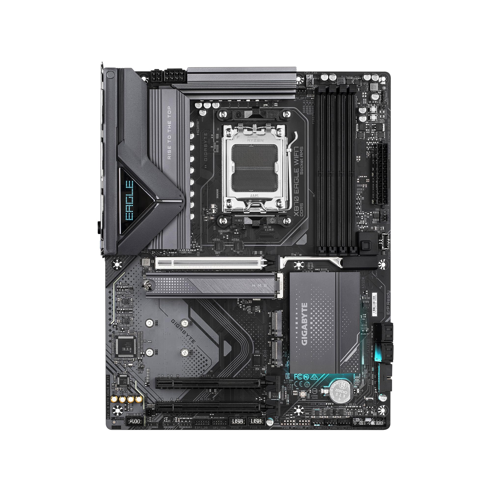 GIGABYTE X870 Eagle WIFI7 AMD AM5 LGA 1718 Motherboard, ATX, DDR5, 4X M.2, PCIe 5.0, USB4, WIFI7, 2.5GbE LAN, EZ-Latch, 5-Year Warranty