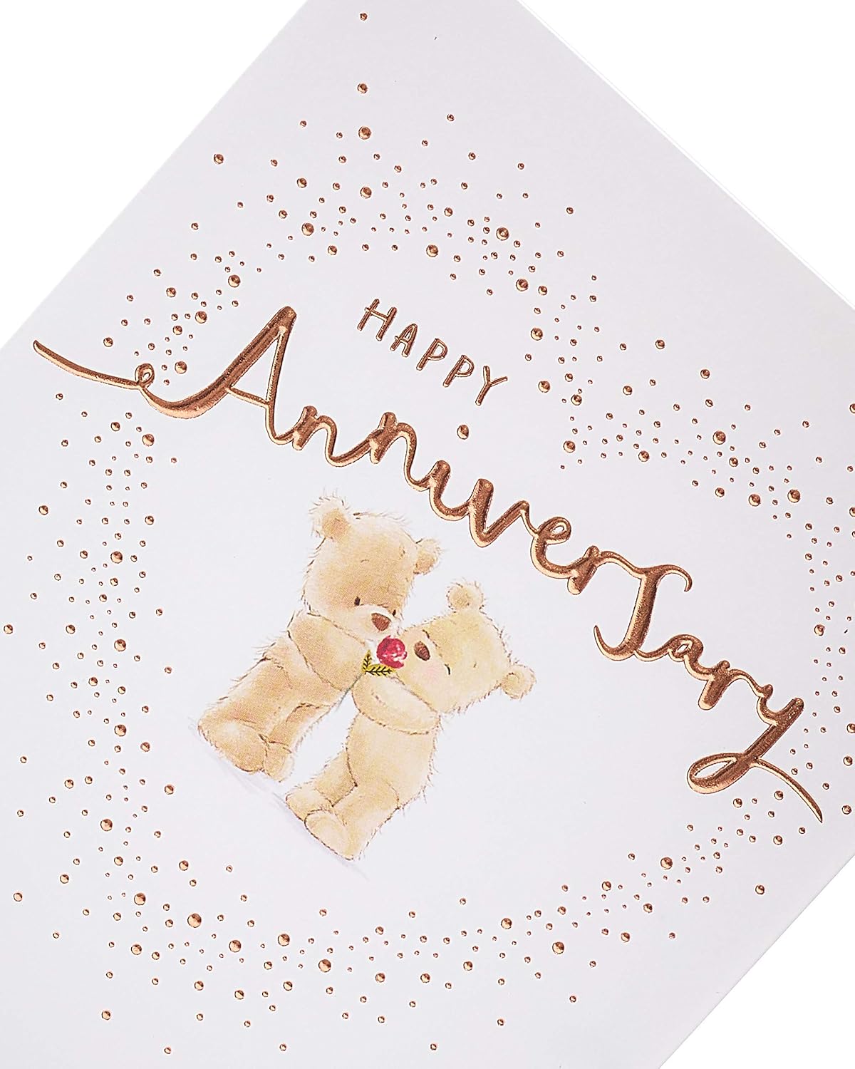 UK Greetings Wedding Anniversary Card for Him/Her/Friend - Teddy Design, White, 140 mm x 195 mm - Image 5