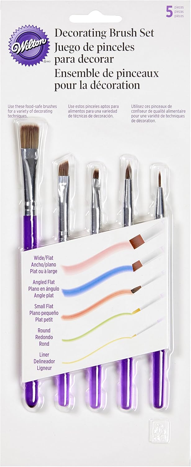 Wilton Brush Set, Cake Decorating, Food Safe, Painting, set of 5, 2.91 x 13.43 x 29.94 cm, Purple - Image 3