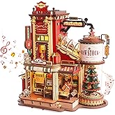 ROKR 3D Wooden Puzzle for Adult - Gift Factory Mechanical Model Kit with Music & Lights, 449pcs Adult Wooden Puzzles, DIY Bui