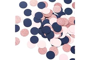 Navy Blue Pink Rose Gold Paper Confetti Glitter Sprinkles Birthday Biodegradable Table Confetti 300pcs Round for Graduation W