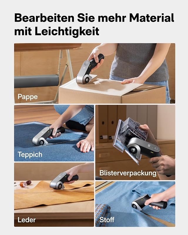Kartonschneider Elektrisch, Titanklinge LED Display Elektrische Schere