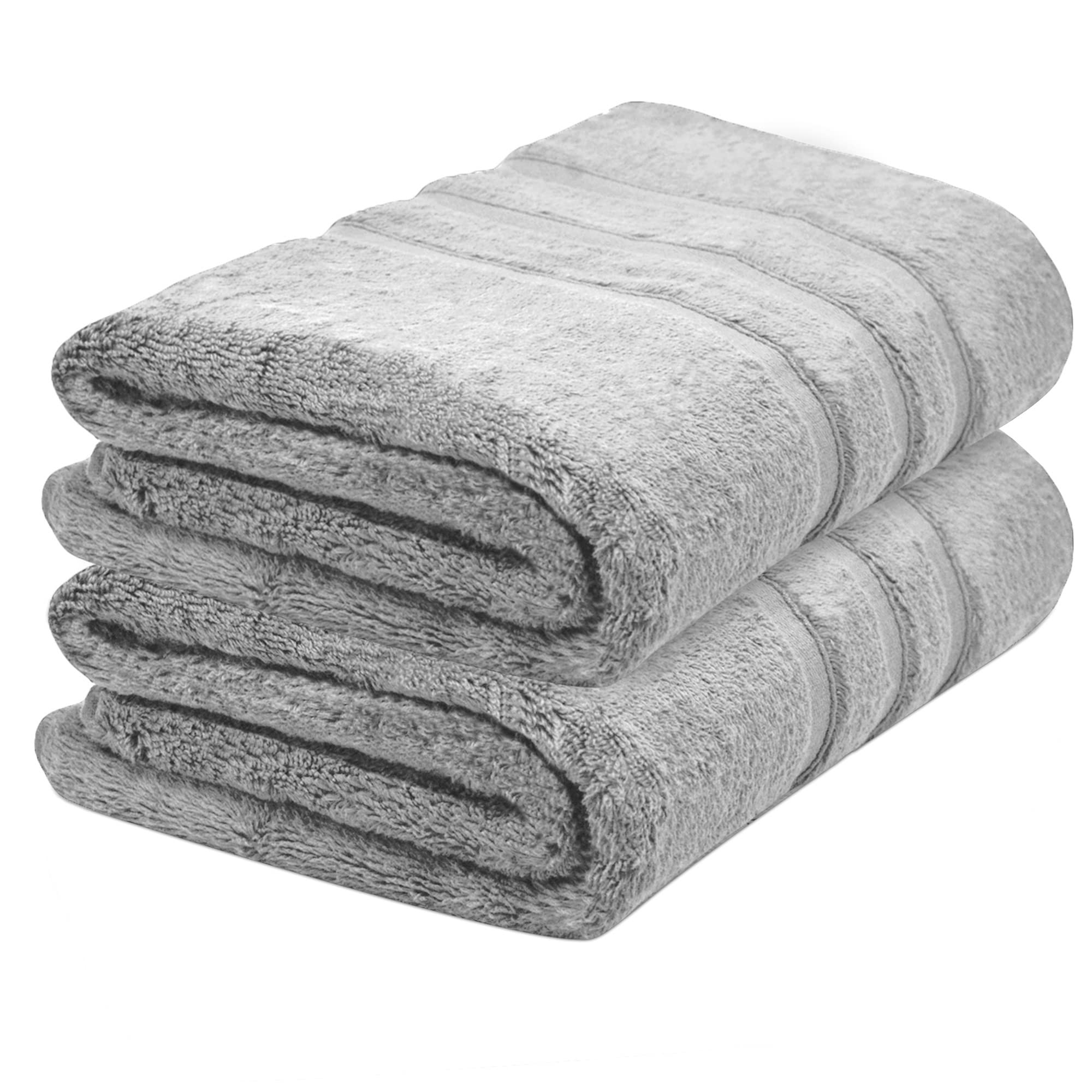 Towelogy® Premium Bath Towels 100% Egyptian Cotton Zero Twist Super Soft & Highly Absorbent Bathroom Towel Tear Resistant Strength 70 x 120cm | OEKO-TEX CERTIFIED & Eco-friendly (Silver Grey, 2)