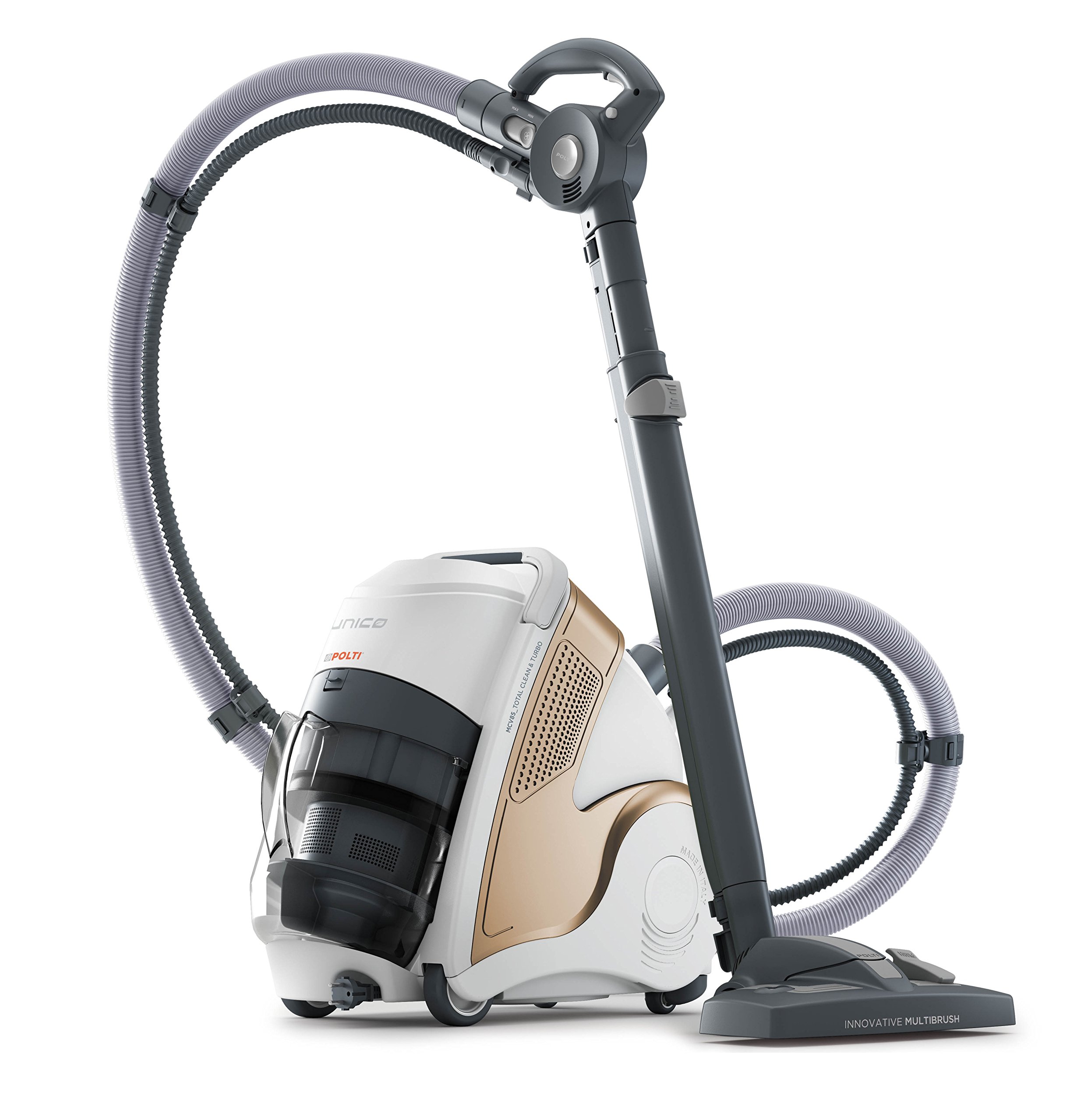 Polti Unico Allergy Multifloor - Multi-Clonic Vacuum Cleaner with Steam Generator Cream and White