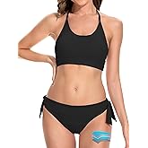 Beautikini Period Swimwear for Teens Two Piece Menstrual Leakproof Swimsuit Halter Bikini Set Bathing Suits for Girls Women