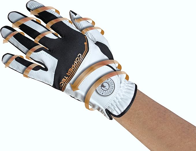 Copper Tech Spider Tacky Grip Men's Golf Glove White/Black Left Hand