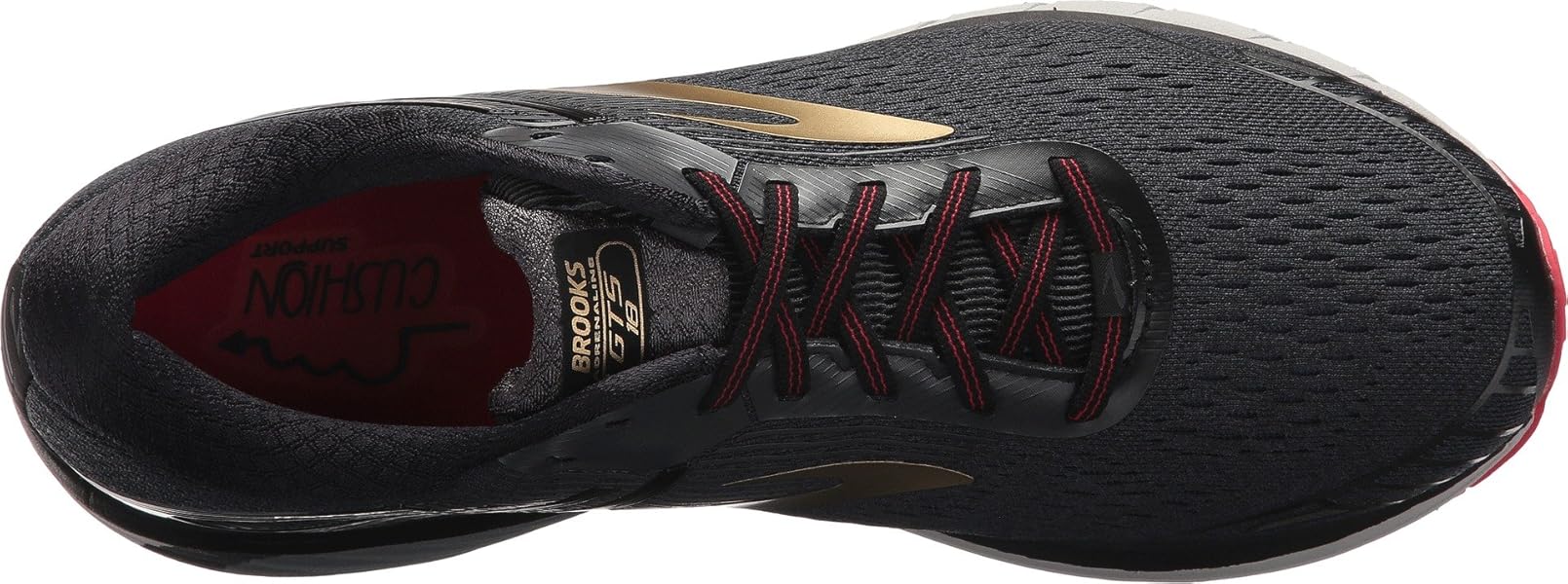 brooks adrenaline gts 18 black gold red
