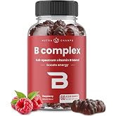 NutraChamps Vitamin B Complex Gummies, Vitamin B Gummies Boosts Energy, B Complex Vitamins B1, B2 (Riboflavin), B3 (Niacin), B5, B6, B7 (Biotin), B9 (Folic Acid), Methyl B12