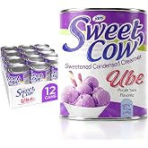 Ube Condensed Milk, 13.40 oz Can, Pack of 12, Jans Sweet Cow Creamer | Sweetened Condensed Creamer, Purple Yam Dessert Topping, Baking Ingredient, Sweetened Milk for Coffee, Halo Halo &amp; Ube Latte