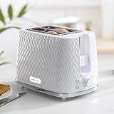 Daewoo Toaster 2 Slice Argyle Defrost Reheat Browning 7 Settings White view 2
