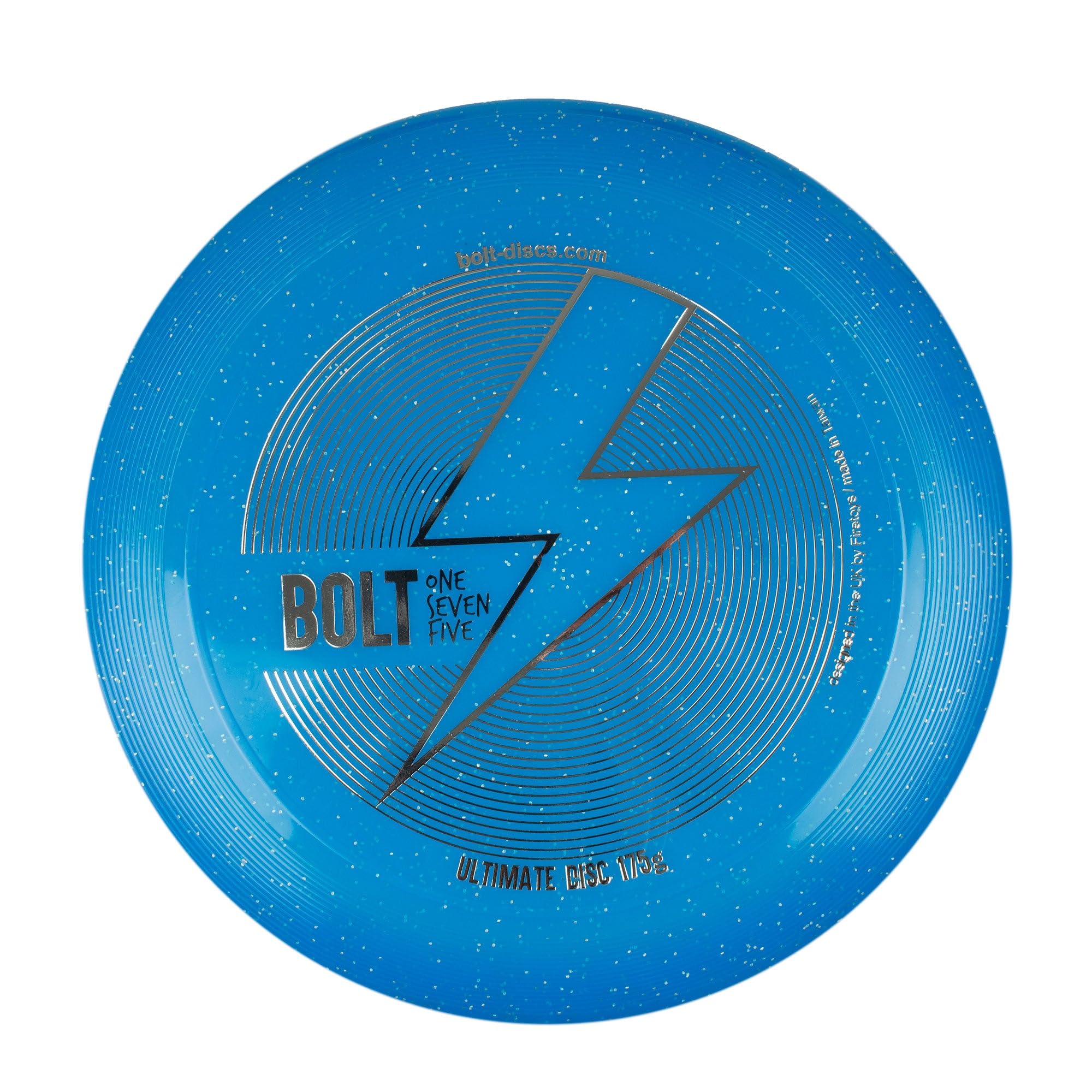 BOLT OneSevenFive Ultimate Frisbee Disc - UV Reactive & Shimmer Colors - Blue Shimmer