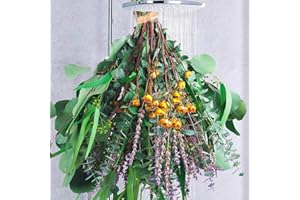 BEERFINGO 123 Pcs Mixed Real Dried Eucalyptus Stems - Lavender & Rose Flowers Bundles for Shower, Natural Preserved Eucalyptus Leaves Greenery Hanging Shower, Plant Fragrance, Wedding Decor