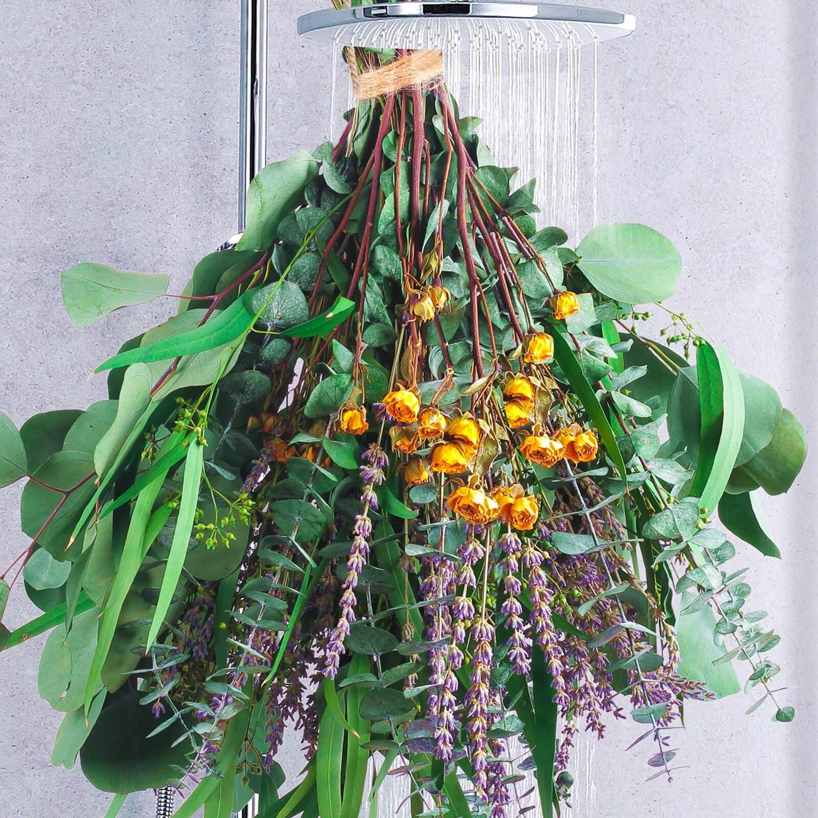 Photo 1 of 123 Pcs Mixed Real Dried Eucalyptus Stems - Lavender & Rose Flowers Bundles for Shower, Natural Preserved Eucalyptus Leaves Greenery Hanging Shower, Plant Fragrance, Wedding Decor
