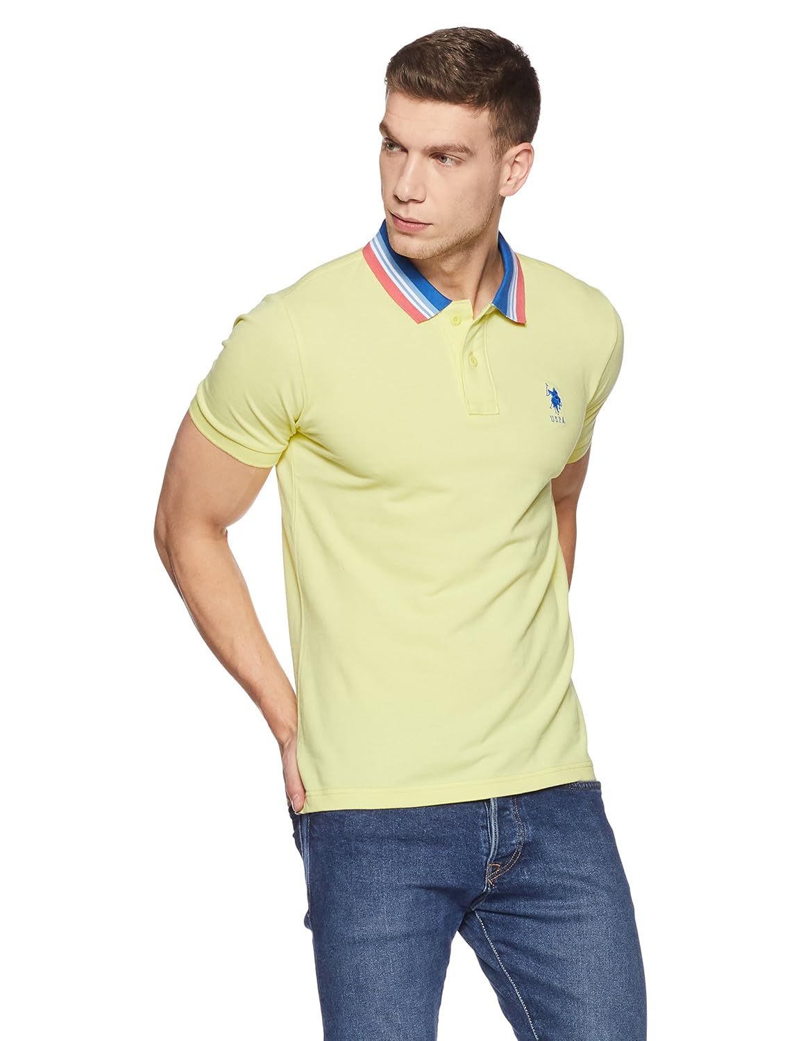 us polo association men's solid regular fit polo