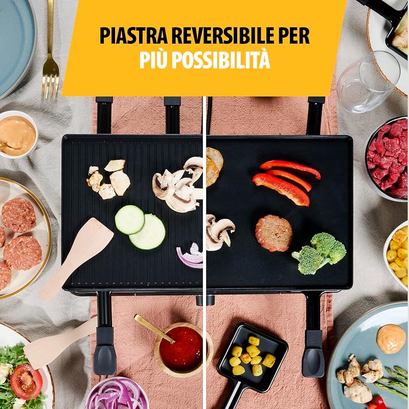 Macchina per raclette Tristar RA-2748-3 in 1 - Raclette/Cooker/Grill/Teppanyaki - Per 8 persone - 1400 W