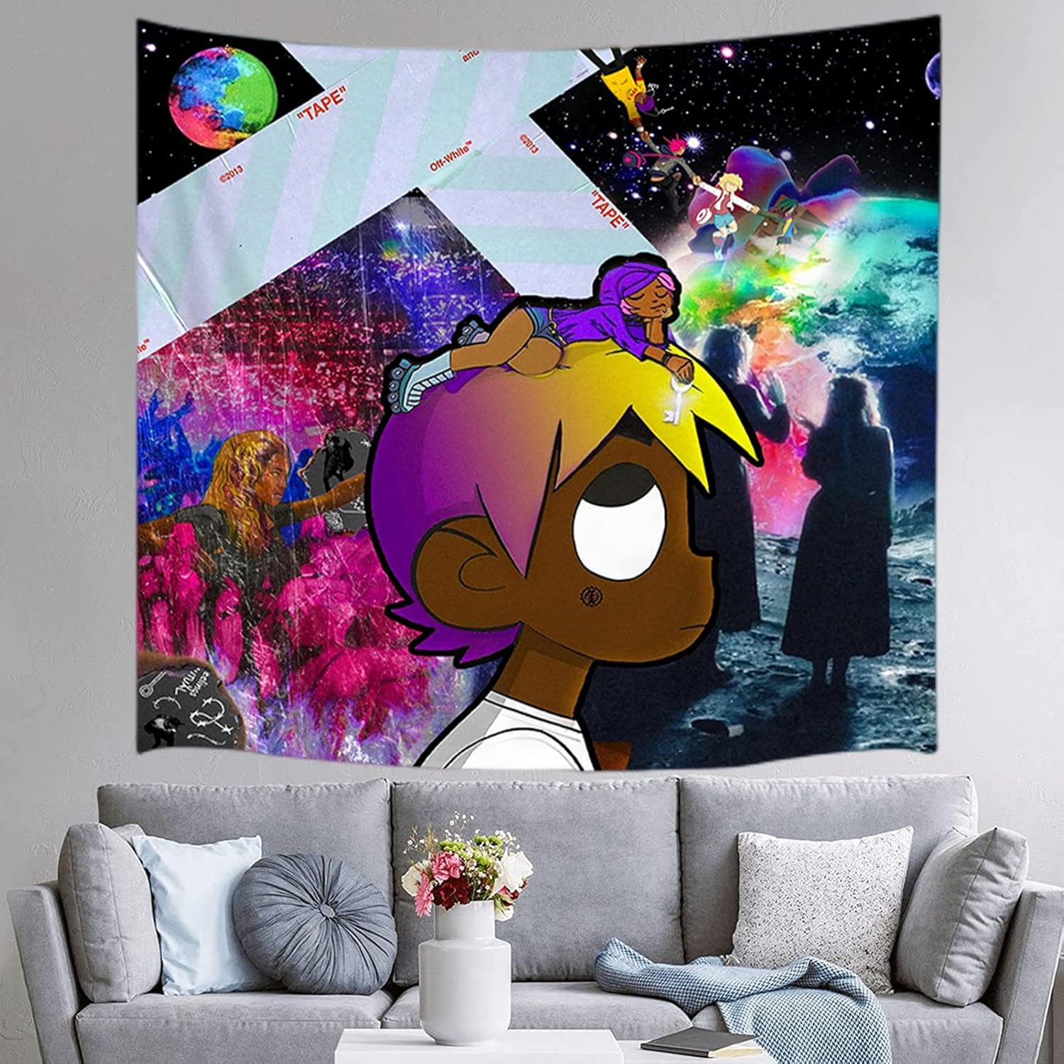 Tapestries - Rsefly Rapper Tapestry Hip Hop Tapestry Lucky Tapestry for Bedroom Aesthetic Rap Singer Poster Funny Tapestries Wall Hanging Living Room Decor-59.1 × 59.1 in