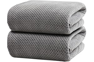 HVMS Oversized Bath Towels Extra Large 40x80 Inches Bath Sheets for Adults Super Soft Quick Dry Highly Absobent Microfiber Shower Towels (2 Piece, Grey)…