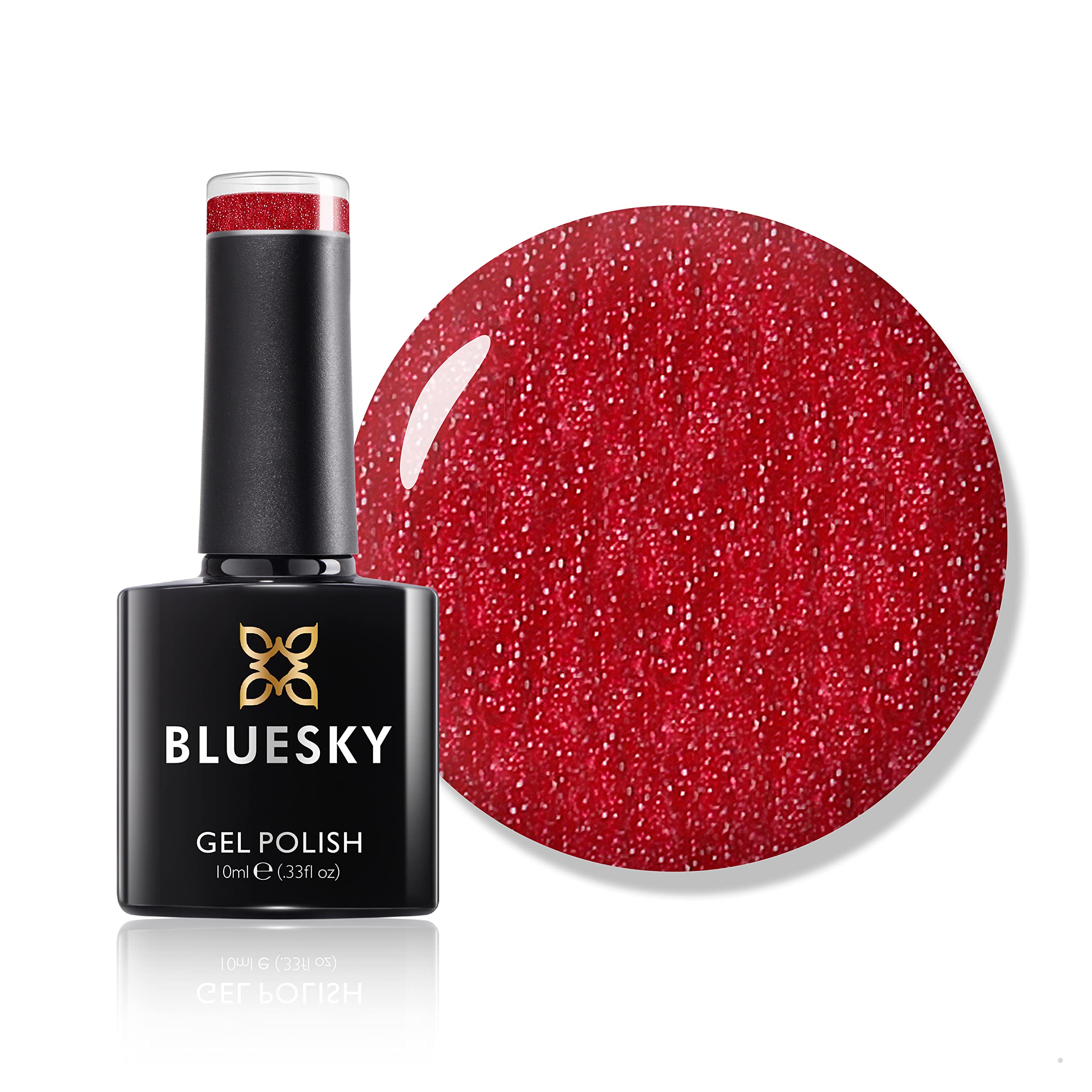 Bluesky Gel Nail Polish, Frosty Pink Silver Glitter Vip10, Long Lasting, Chip Resistant, 10 ml (Requires Drying Under UV LED Lamp)