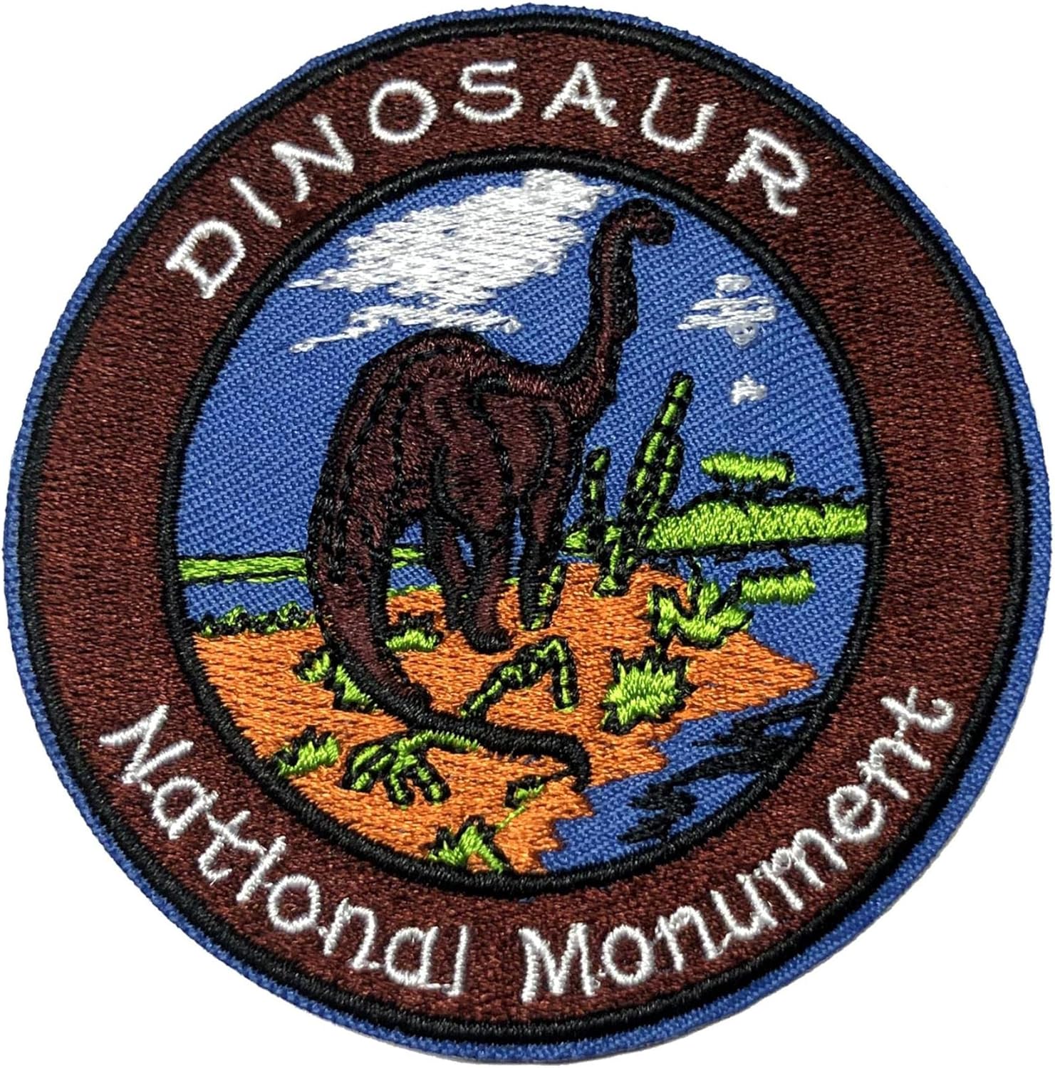 Mixed Media - Dinosaur National Monument Patch Embroidered DIY Iron-on/Sew-on Decorative Embroidery Applique Clothing Vest Jacket Premium Stitching T-rex Raptor Vacation Travel Souvenir Badge