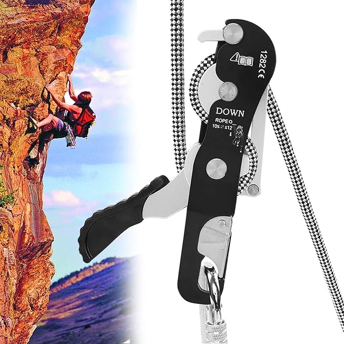 Climbing Rope Grab, Climbing Descender, Selfbraking Stop Descender