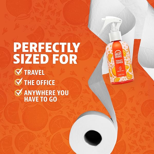 ANGRY ORANGE TOILET TAMER BATHROOM SPRAY – CITRUS ORANGE SPICE – 6 OZ