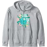 Adventure Time BMO Floral Smile Zip Hoodie