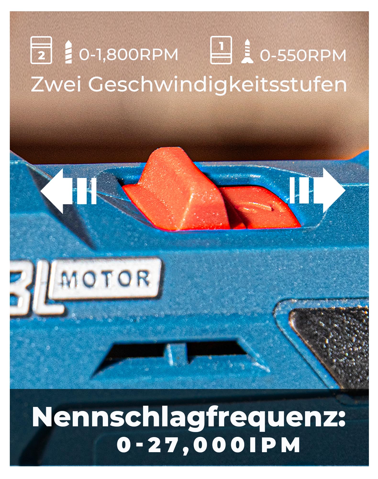 Dong Cheng Akku-Schlagbohrschrauber-Set 18V 50Nm, bürstenlose Schlagbohrmaschine (2x2,0 Ah), 20+1+1 Drehmomentstufen Akkubohrer, 2 Gang, 13mm Bohrfutt 4