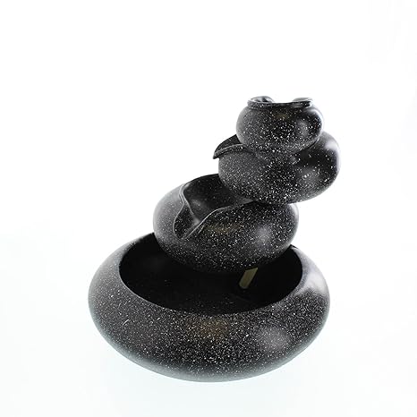 Indoor Tabletop Waterfall, Small Rock Fountain, Granite Finish