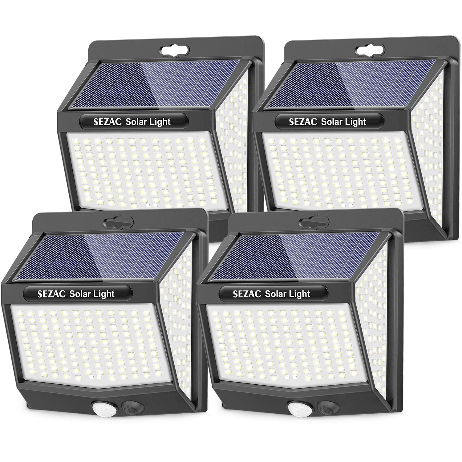 SEZAC Solar Lights Outdoor Garden 218LED 4Pack