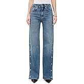 PAIGE Women's Sasha 34" Side Seam Snap Jeans