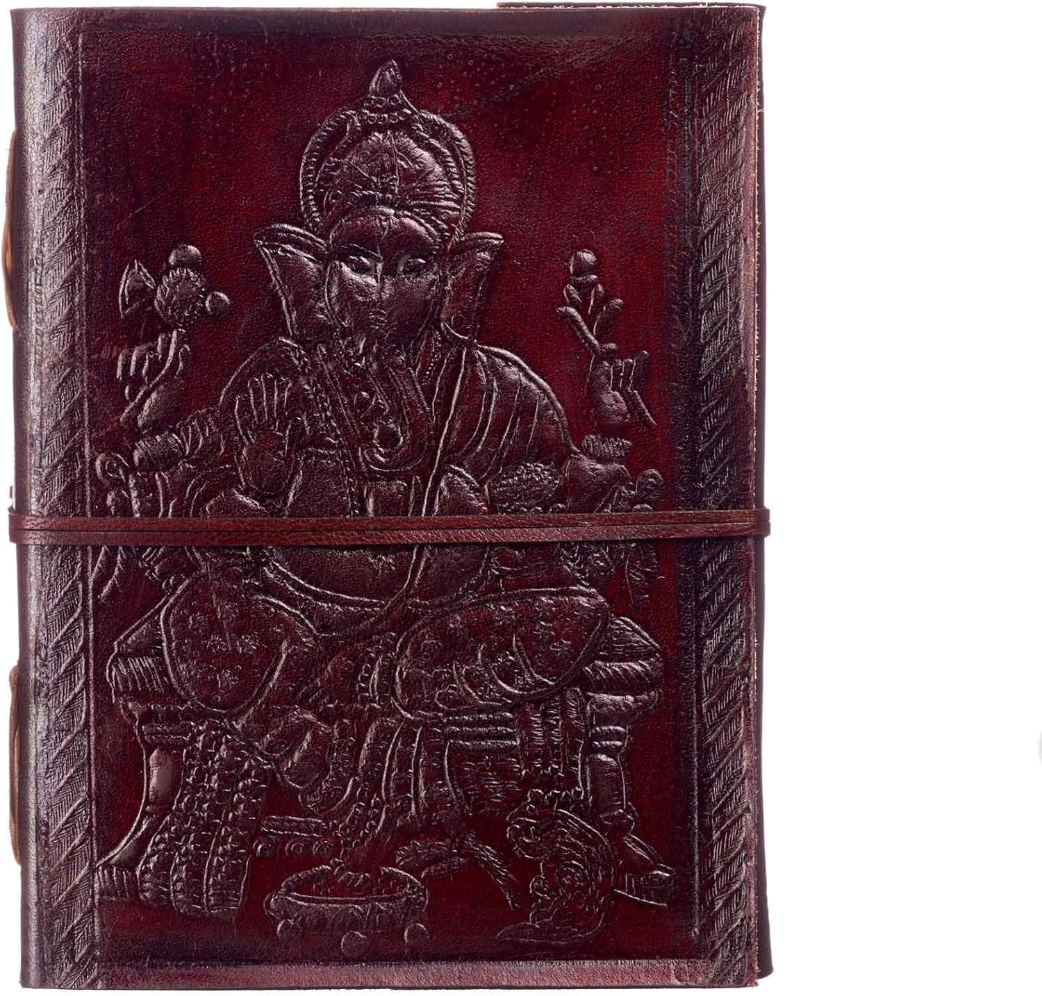 Paper High Large Ganesh Leather Journal, Brown