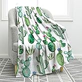 Jekeno Cactus Gifts Throw Blanket for Women Girls, Cactus Flower Themed Toys Gifts for Adult Kids, Christmas Birthday Valentine's Day Plant Decor for Home Living Room Bed Couch Travelling Camping