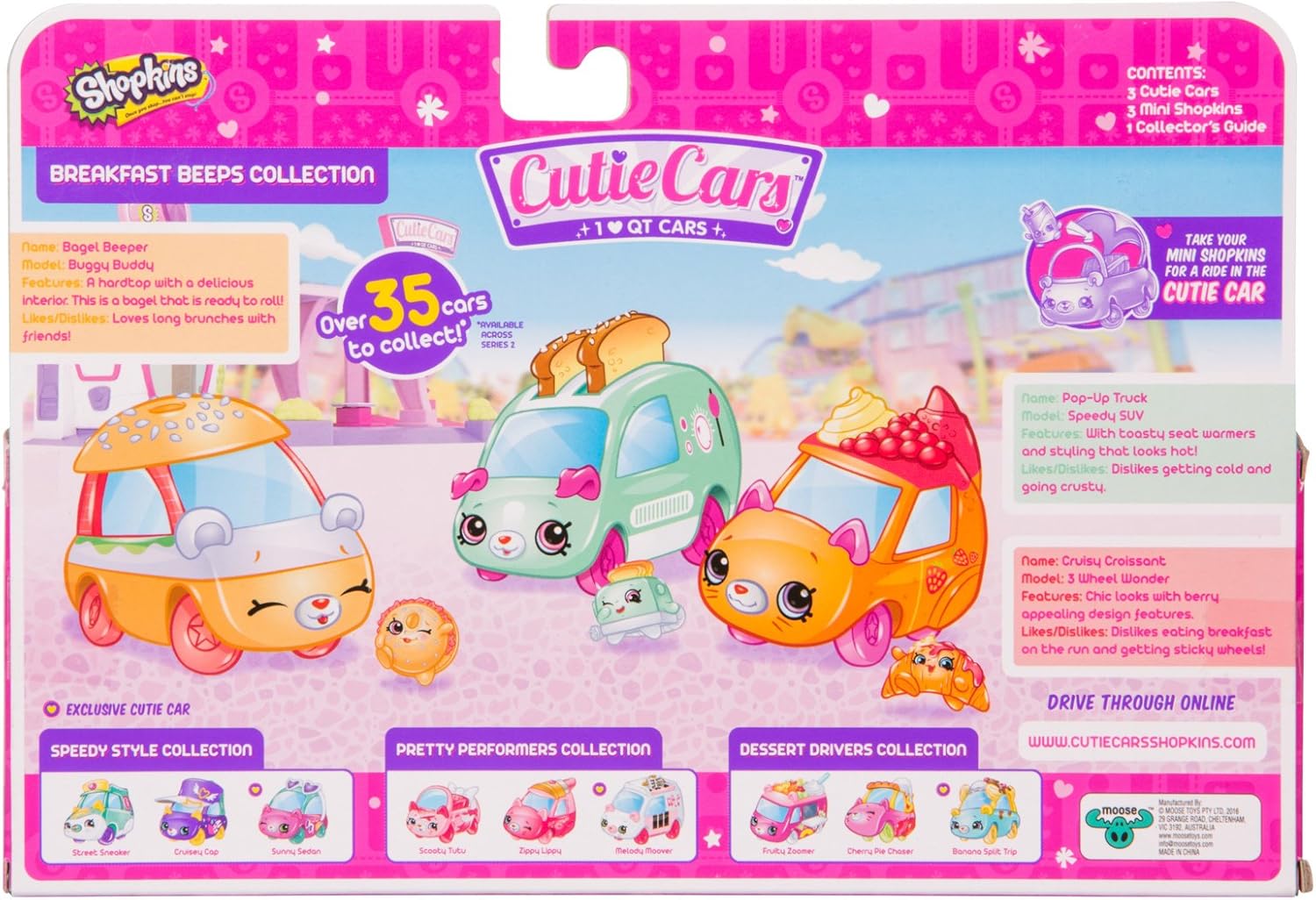 Shopkins 56741 Cutie Car S2 3 Pack-Asst 4 Collectible, Pink/Orange, 2.28'' x 1.3'' x 1.57'', Pink/ Orange - Image 4