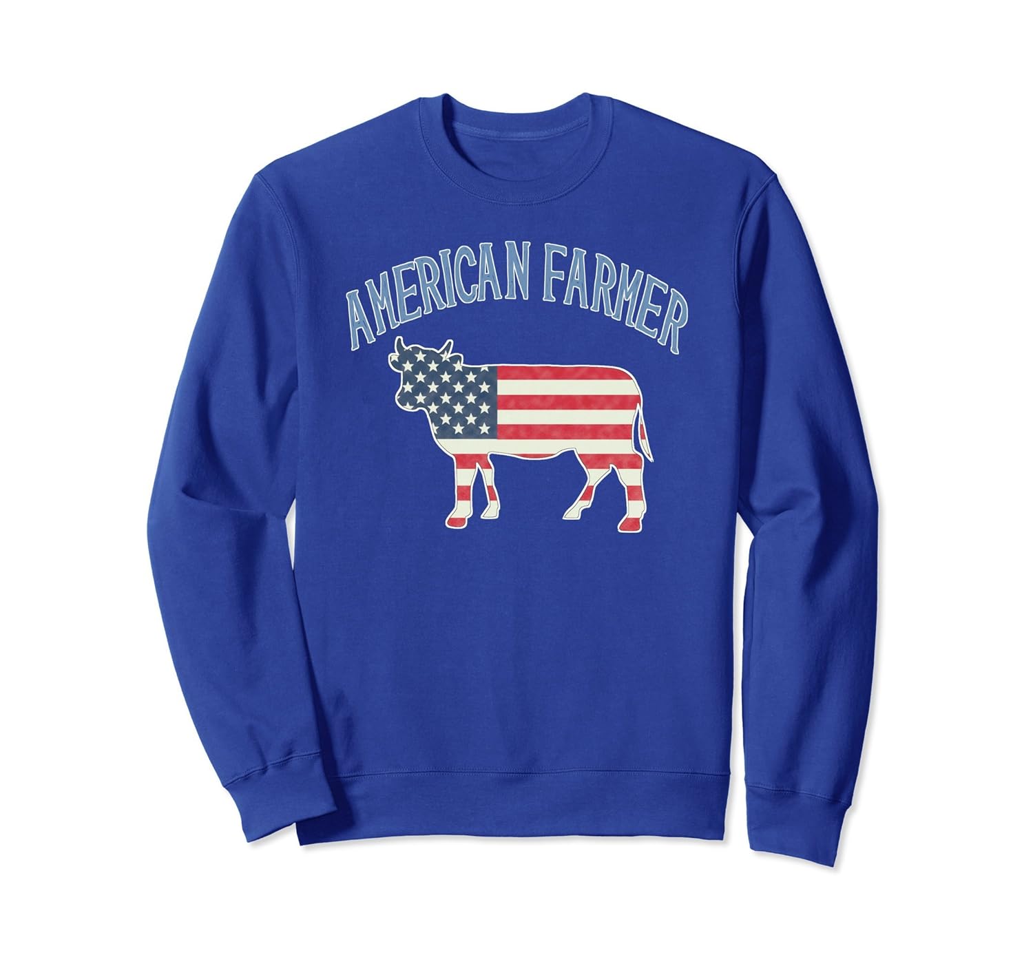 American Cow Farmer Patriot Cow Distressed Flag Sweatshirt-anz