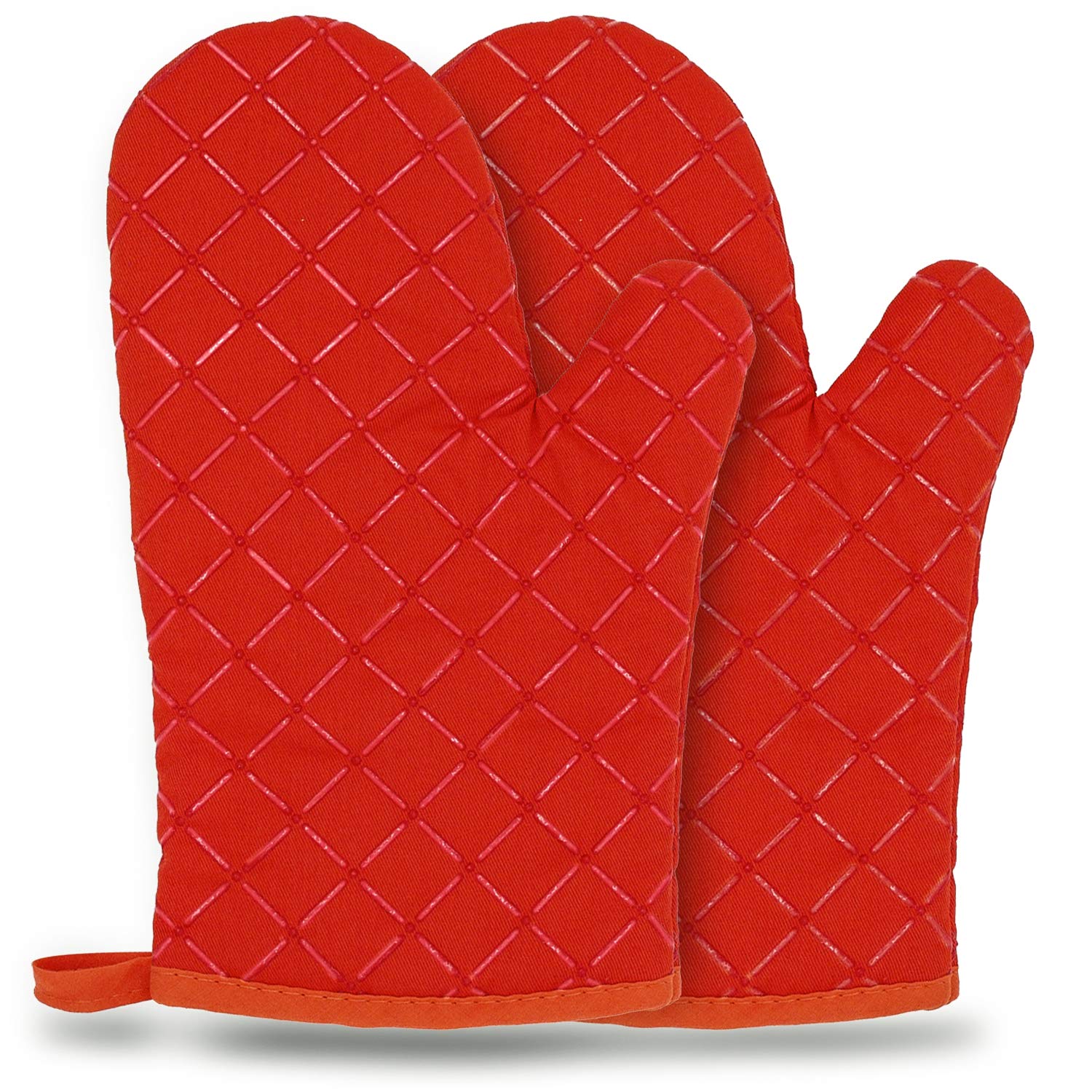 Ankier Oven Gloves,Non-Slip Kitchen Oven Mitts Heat Resistant Cooking Gloves for Kitchen Grilling,Cooking,Baking,Microwave,Pizza (red,1 Pair)